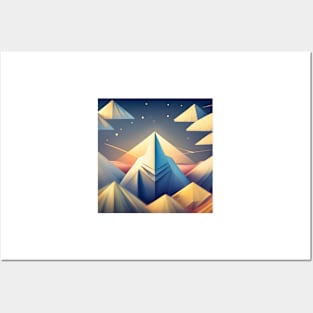 Enchanting Peaks: Pastel Pyramids in a Dreamlike World Posters and Art